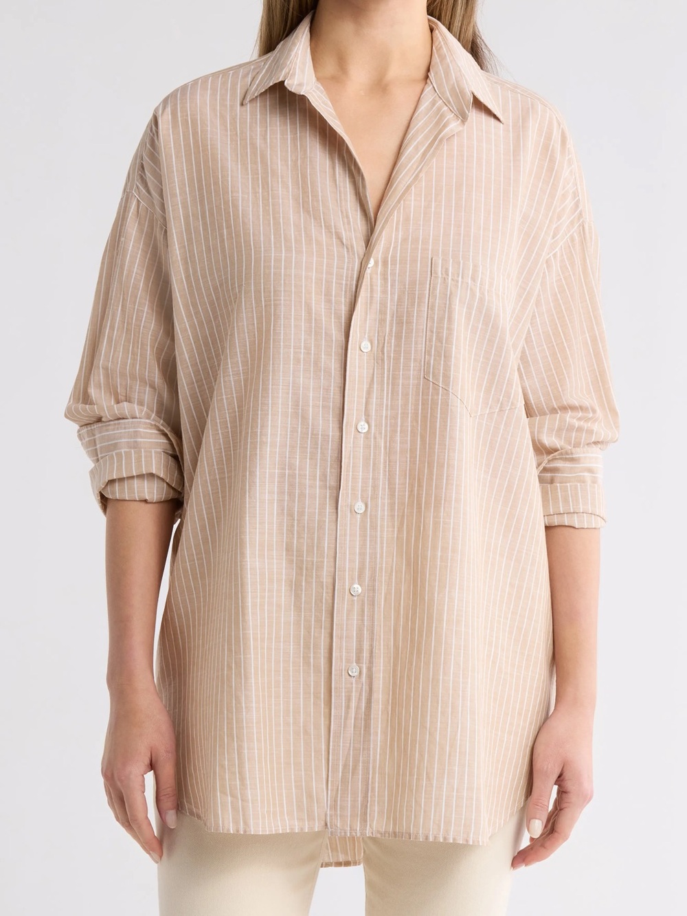 Frank & Eileen Shirley Oversize Stripe Button-Up Shirt Women’s Size Small
